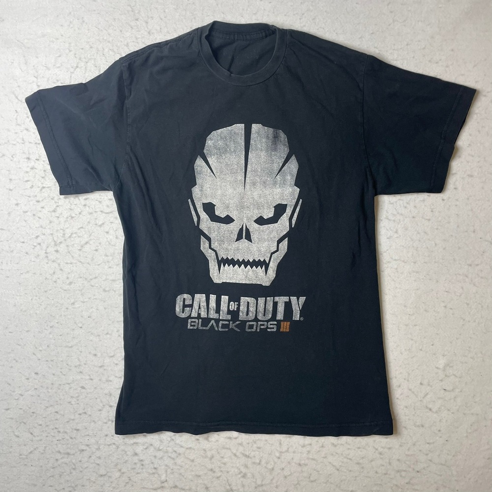 Call of Duty Black Ops III 3 Skull Graphic T-Shirt Mens Black Short‎ Sleeve Tee